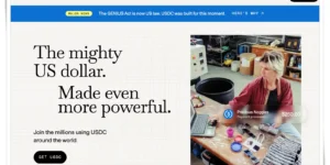 USDC 운용에 필요한 USDC 홈페이지 메인 화면