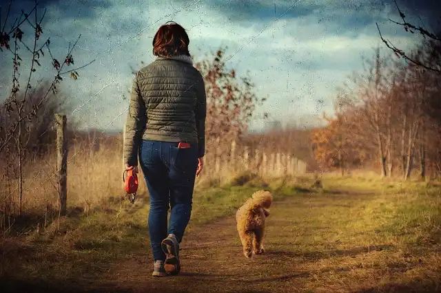 1cm 목표의 실천 방법 중 하나인 10분 걷기를 실천하고 있는 여성